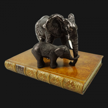 Mother and Child Elephant Paperweight